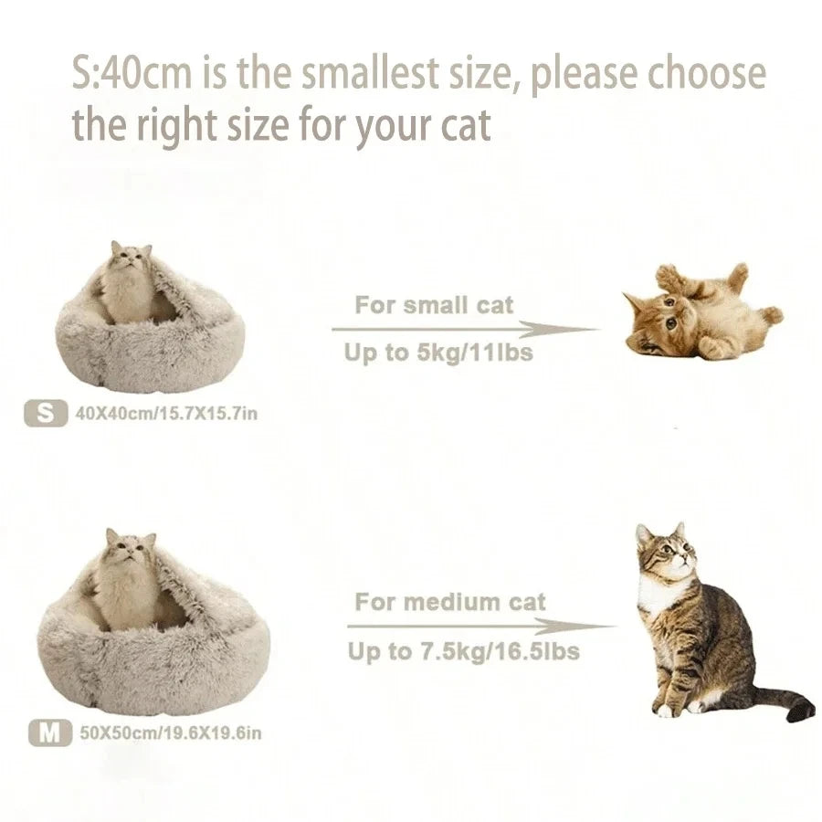 2-in-1 Cat Snuggle Cave – Plush Bed for Aussie Cats
