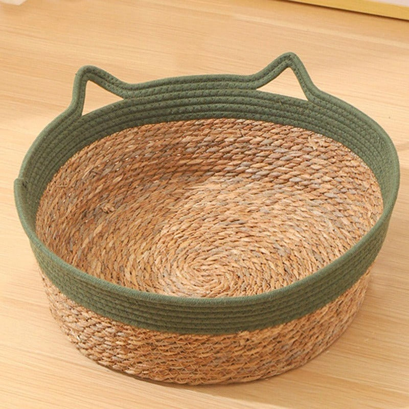 Handwoven Cotton Cat Bed – Natural Comfort for Aussie Cats