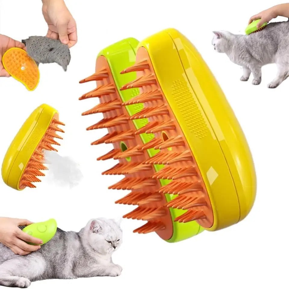 Pet Steam Brush – Easy Grooming for Aussie Cats & Dogs