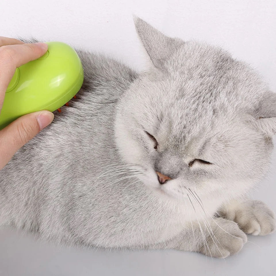 Pet Steam Brush – Easy Grooming for Aussie Cats & Dogs