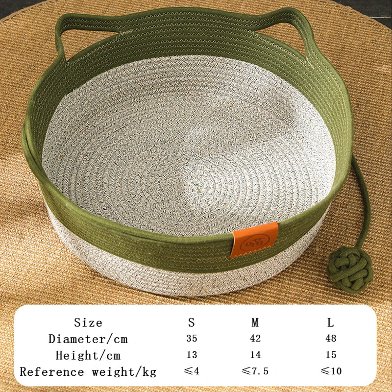 Handwoven Cotton Cat Bed – Natural Comfort for Aussie Cats