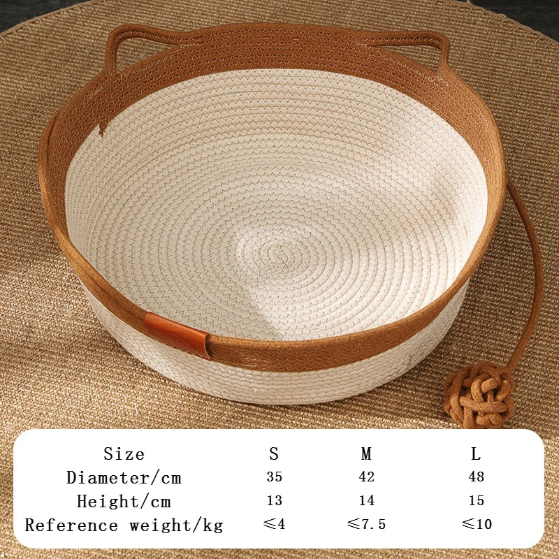 Handwoven Cotton Cat Bed – Natural Comfort for Aussie Cats