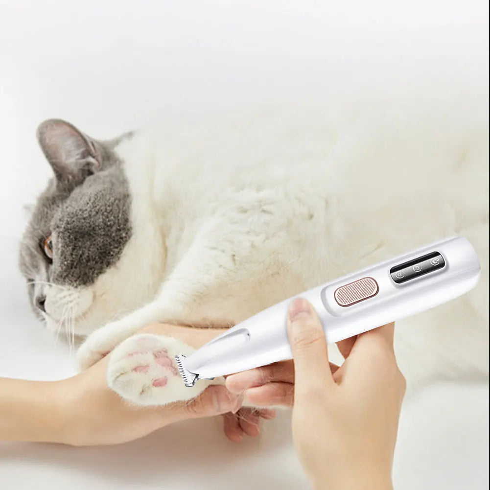 Cordless Pet Paw Trimmer with LED – Grooming for Cats & Dogs