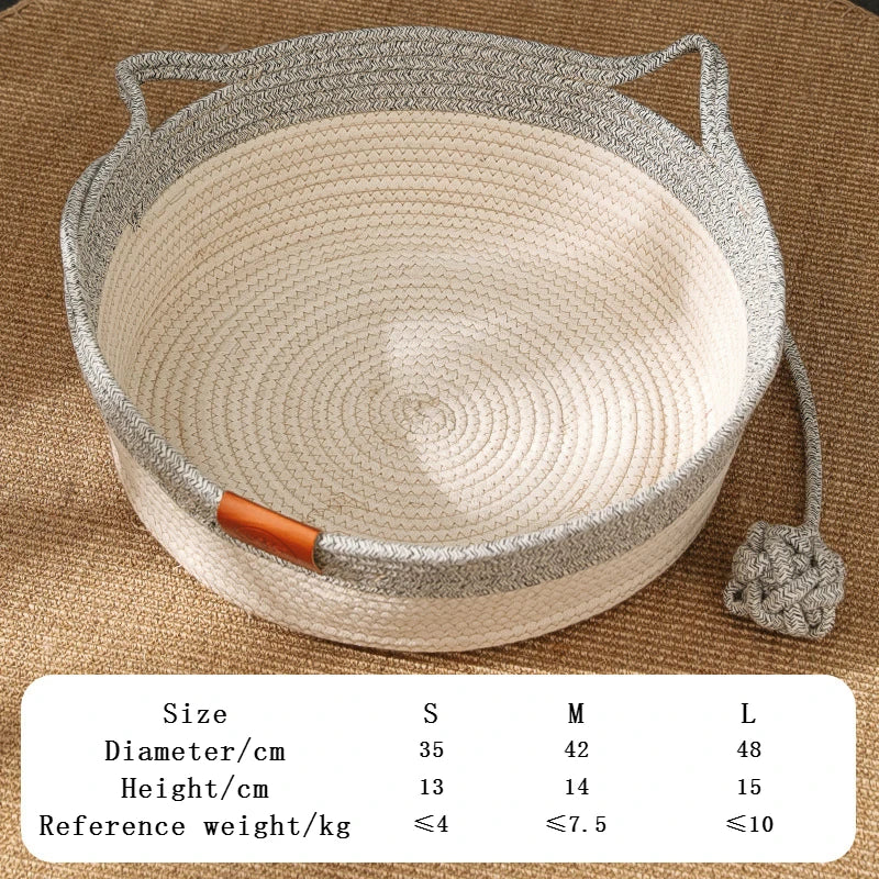 Handwoven Cotton Cat Bed – Natural Comfort for Aussie Cats